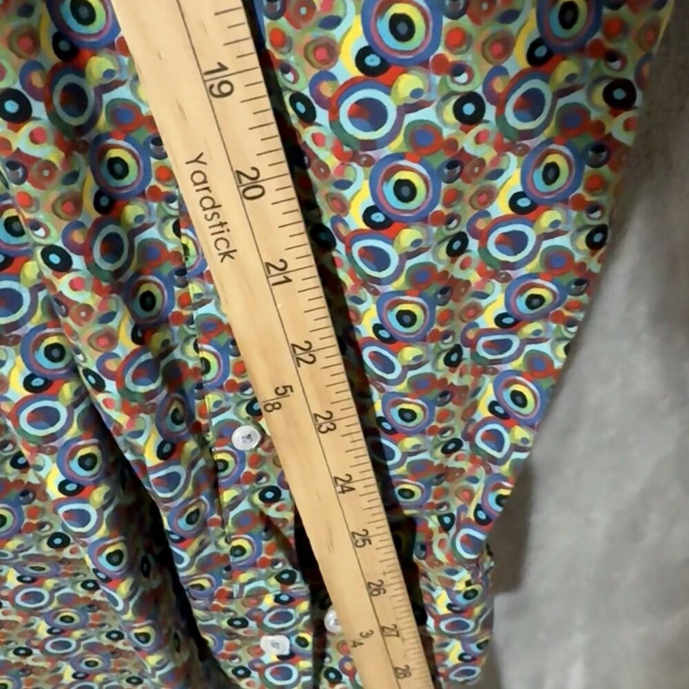 Cremieux Premium Denim Shirt 2XB Polka Dot Long Sleeve Collared Button Abstract - Picture 7 of 8